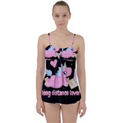 Long Distance Lover - Cute Unicorn Babydoll Tankini Set by Valentinaart