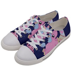 Long Distance Lover - Cute Unicorn Women s Low Top Canvas Sneakers by Valentinaart