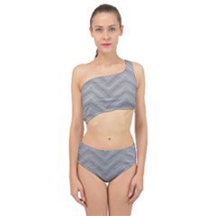 White Fabric Pattern Textile Spliced Up Two Piece Swimsuit by Sapixe