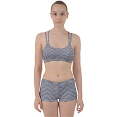 White Fabric Pattern Textile Women s Sports Set by Sapixe