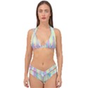 Background Abstract Pastels Double Strap Halter Bikini Set View1