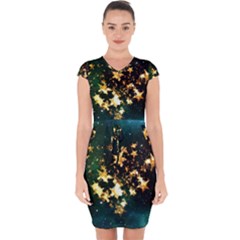 Heart Love Universe Space All Sky Capsleeve Drawstring Dress  by Nexatart