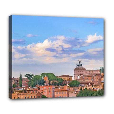Aerial View Rome Cityscape Deluxe Canvas 24  X 20   by dflcprints