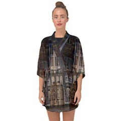 Architecture City Home Window Half Sleeve Chiffon Kimono by Nexatart