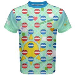 Pop n Music Blue Cotton Men s Cotton Tee by concon