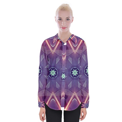 Abstract Glow Kaleidoscopic Light Womens Long Sleeve Shirt by Nexatart