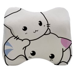 Kitty Cuddling Cat Kitten Feline Velour Head Support Cushion by Sapixe