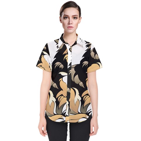 Dog Sitting Pet Collie Animal Women s Short Sleeve Shirt by Sapixe
