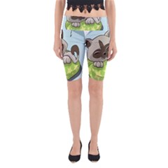 Kitten Kitty Cat Sleeping Sleep Yoga Cropped Leggings by Sapixe
