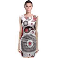 Fun Red And Black Design Sleeveless Velvet Midi Dress by flipstylezfashionsLLC
