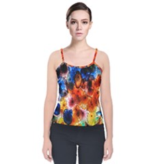 Ornament Color Vivid Pattern Art Velvet Spaghetti Strap Top by Nexatart