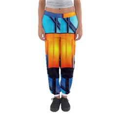 Orange Light Women s Jogger Sweatpants by FunnyCow
