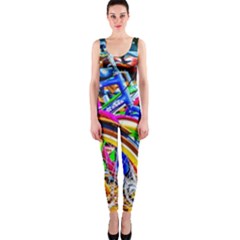 Colorful Bicycles In A Row One Piece Catsuit by FunnyCow