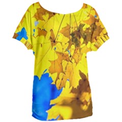 Yellow Maple Leaves Women s Oversized Tee by FunnyCow
