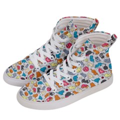 Funny Cute Colorful Cats Pattern Men s Hi-top Skate Sneakers by EDDArt