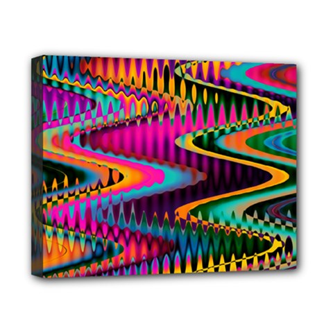 Multicolored Wave Distortion Zigzag Chevrons Canvas 10  X 8  by EDDArt