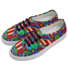 Pop Art Paisley Flowers Ornaments Multicolored 2 Women s Classic Low Top Sneakers by EDDArt