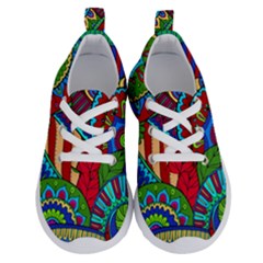 Pop Art Paisley Flowers Ornaments Multicolored 2 Running Shoes by EDDArt