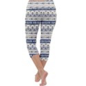 Native American Ornaments Watercolor Pattern Blue Capri Yoga Leggings View4