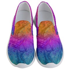 Fractal Batik Art Hippie Rainboe Colors 1 Men s Lightweight Slip Ons by EDDArt