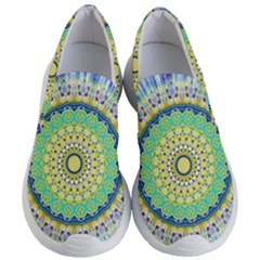 Power Mandala Sun Blue Green Yellow Lilac Women s Lightweight Slip Ons by EDDArt