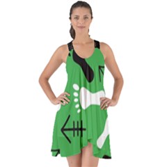 Green Show Some Back Chiffon Dress by HASHDRESS