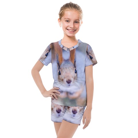 Squirrel Looks At You Kids  Mesh Tee And Shorts Set by FunnyCow