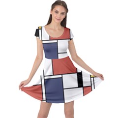 Neoplasticism Abstract Art Cap Sleeve Dress by FunnyCow