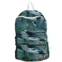Wonderful Orca In Deep Underwater World Foldable Lightweight Backpack by FantasyWorld7