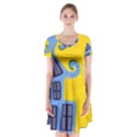 Blue House Short Sleeve V-neck Flare Dress View1
