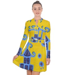 Blue House Long Sleeve Panel Dress by snowwhitegirl