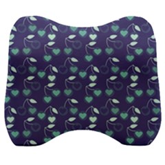 Heart Cherries Blue Velour Head Support Cushion by snowwhitegirl
