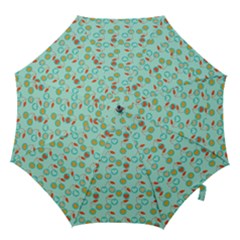 Light Teal Heart Cherries Hook Handle Umbrellas (large) by snowwhitegirl