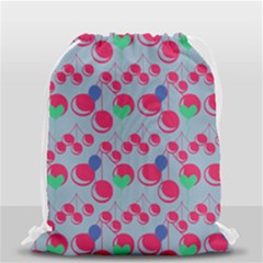 Bubblegum Cherry Blue Drawstring Bag (small) by snowwhitegirl