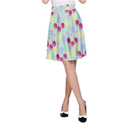 Birthday Cherries A-line Skirt by snowwhitegirl