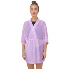 Lilac Diagonal Lines Half Sleeve Chiffon Kimono by snowwhitegirl