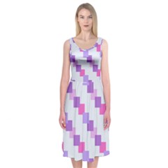 Geometric Squares Midi Sleeveless Dress by snowwhitegirl