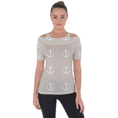 Lt Grey Anchors Short Sleeve Top by snowwhitegirl