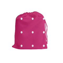 Small Pink Dot Drawstring Pouch (large) by snowwhitegirl