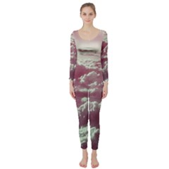 In The Clouds Pink Long Sleeve Catsuit by snowwhitegirl