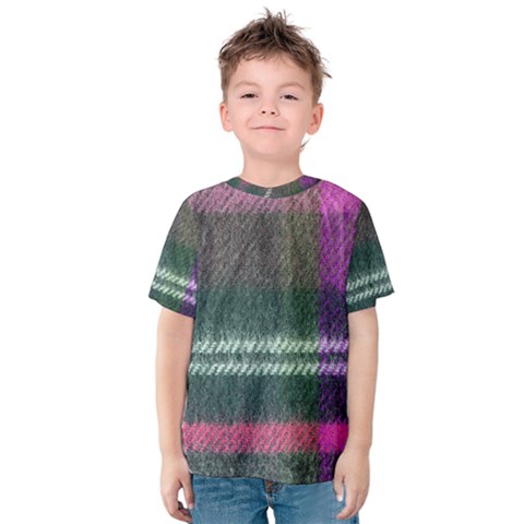 Pink Plaid Flannel Kids  Cotton Tee by snowwhitegirl