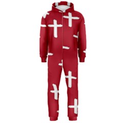 Red White Cross Hooded Jumpsuit (men)  by snowwhitegirl