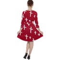 Red White Cross Ruffle Dress View2