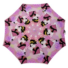 Japanese Abstract Pink Straight Umbrellas by snowwhitegirl