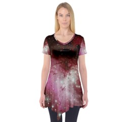 Nebula Red Short Sleeve Tunic  by snowwhitegirl