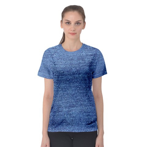 Blue Denim Women s Sport Mesh Tee by snowwhitegirl