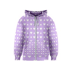 Hearts Dots Purple Kids  Zipper Hoodie by snowwhitegirl