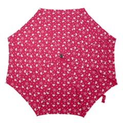 Hearts And Star Dot Pink Hook Handle Umbrellas (medium) by snowwhitegirl
