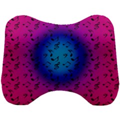Pink Music Blue  Moon Head Support Cushion by snowwhitegirl