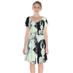 Mint Wall Short Sleeve Bardot Dress by snowwhitegirl